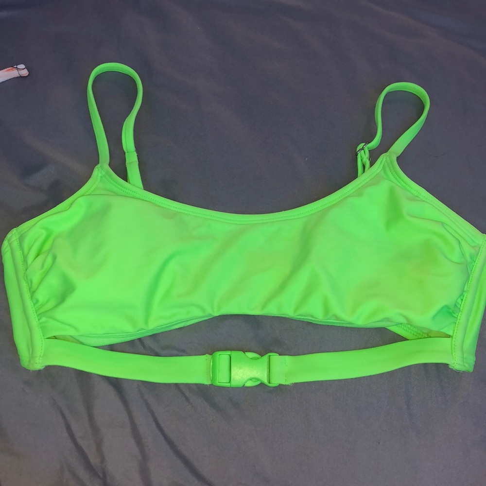 target neon buckle bikini top